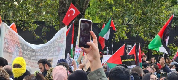 350,000 people marched in support of Palestinian citizens from the Marble Arch down to the Prime Minister’s Office at Number 10 Downing Street in London, England, on October 23rd, 2023. (Photo Credit Austin Crick / Unsplash) 
