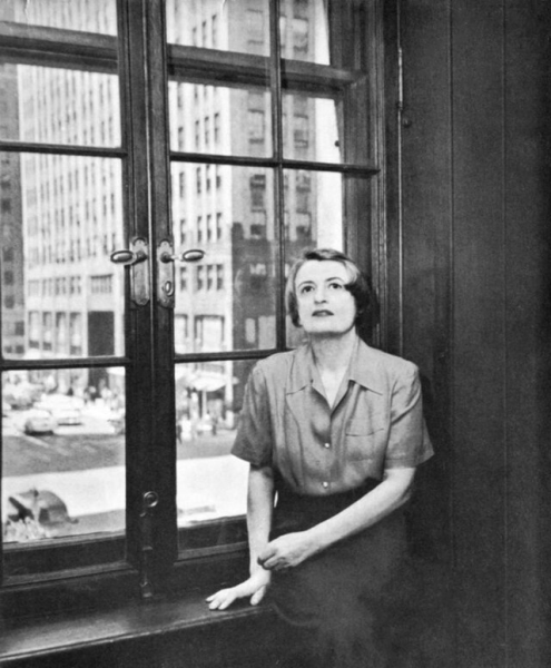 This is the photo portrait that Russian-American writer Ayn Rand used for the first-edition back cover of her novel Atlas Shrugged (1957). (Photo Credit: English:  Photo portrait by Phyllis Cerf. Published by Random House., Public domain, via Wikimedia Commons)