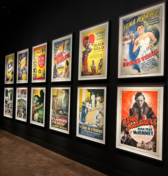 One of the walls in the gallery showcases “race-films,” films produced for black audiences and featuring black casts. Some of these films include Gone Harlem (1938) and Son of Ingagi (1940).
