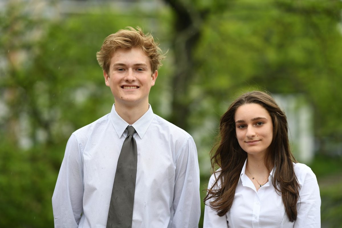 Pictured are our Class of 2024 Valedictorian Manuel (Manu) Bosteels (at left) and Salutatorian Nora Berisha (at right). Photo Credit: Alexander Thorp