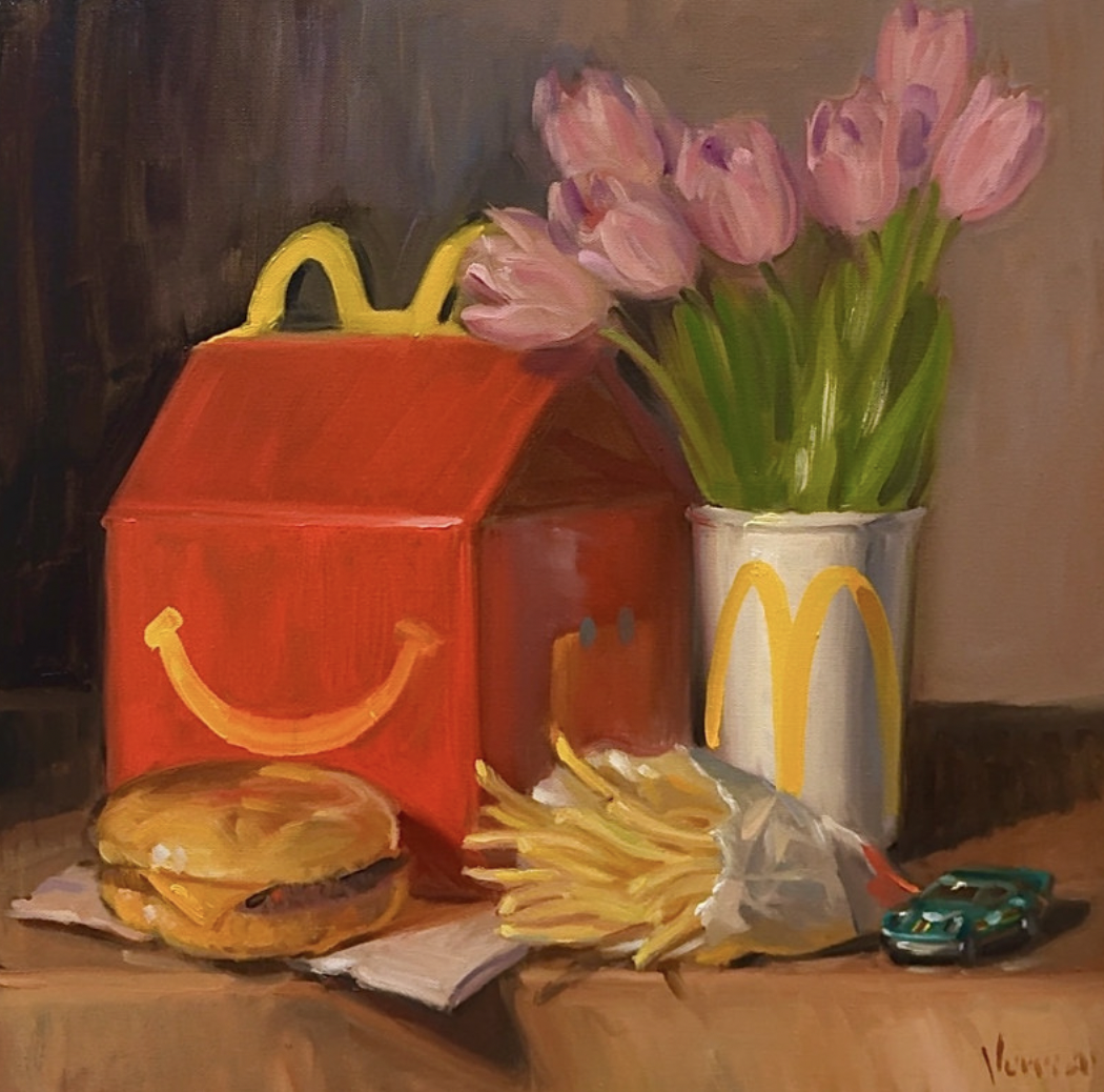 Noah Verrier's 'Happy Meal' oil painting serves up fries, burgers, and a side of oil-painted realism (Image Credit: Noah Verrier; used by permission). 