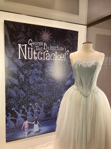 Just outside the theater was the costume of a Snowflake dancer in a display case. As the dancers twirl, the delicate light blue tulle gives the impression of a snowflake floating delicately across the air. This is just one of the many intricate details that makes 'The Nutcracker' come to life.