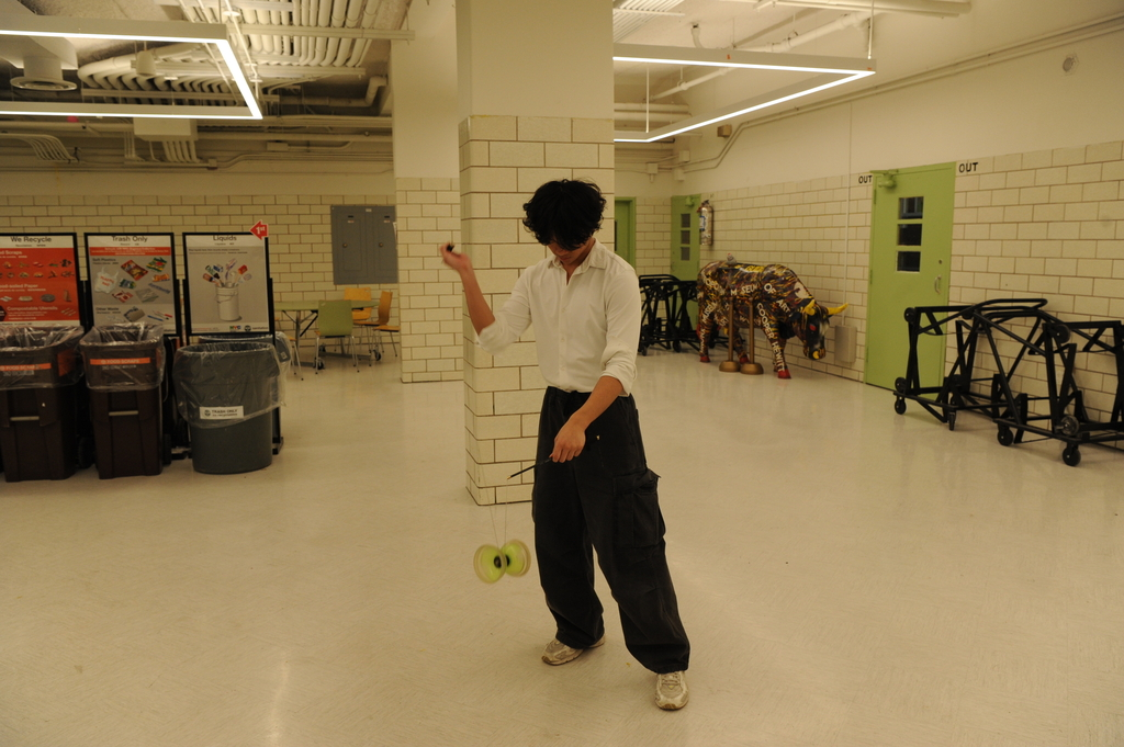 A student practices some Chinese Yoyo skills for the annual showcase. 