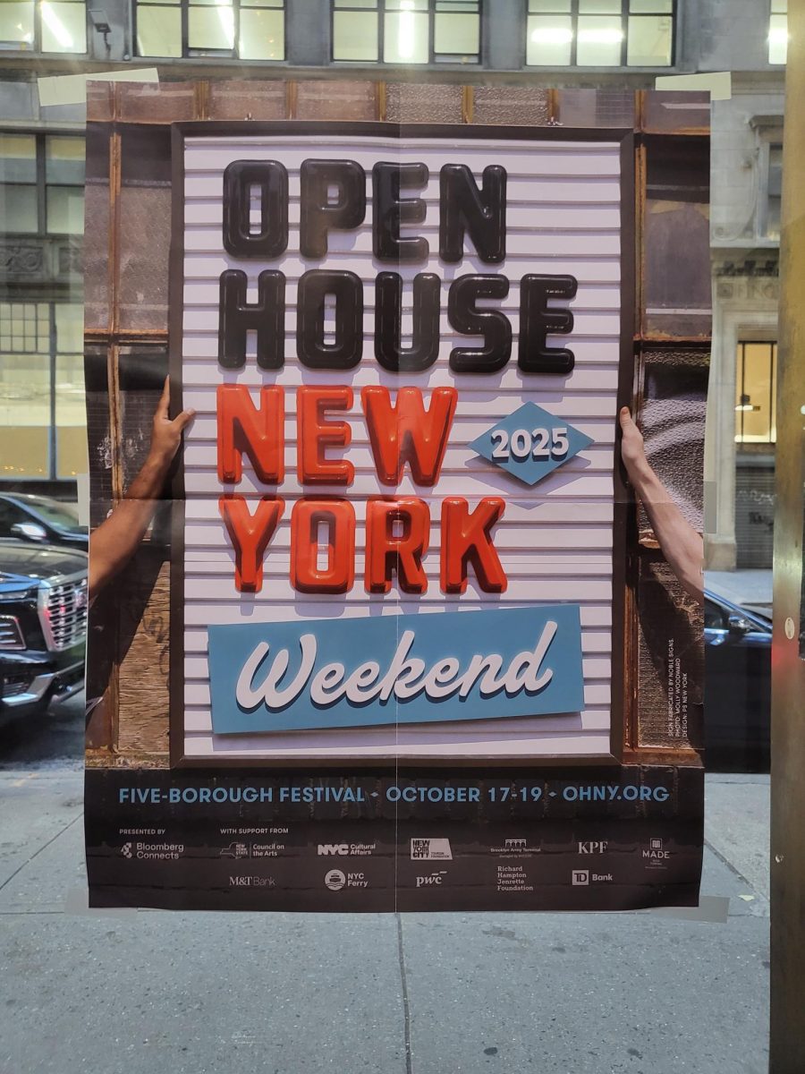 Pictured is a poster advertising the Open House New York Weekend.
