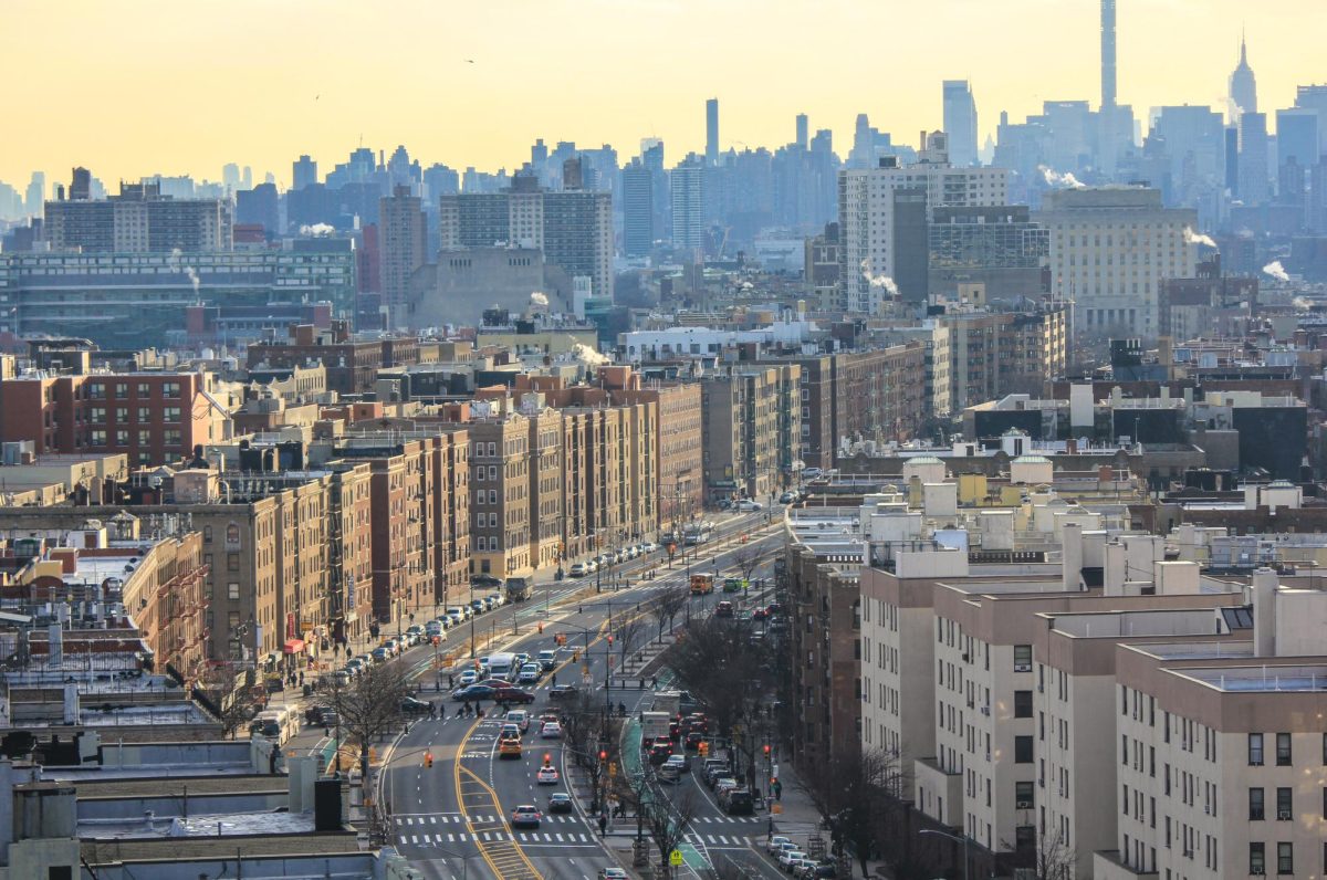 This is the southern view of the Grand Concourse. The photo was taken from 1650 Grand Concourse. It encapsulates the protected area of the historic street and shows historical Bronx buildings. Towards the end of the road is the Bronx Courthouse, a designated landmark. The view of Manhattan shows how much the skyline of New York city has already changed: at the time this photo was taken in 2018, the Central Park Tower building, Steinway Tower building, 270 Park Avenue building, and One Vanderbilt building had all not been completed yet. All four buildings signifiy that a new era of architecture is approaching. (Photo Credit :siddarth_hanumanthu, CC BY-SA 4.0 , via Wikimedia Commons)

