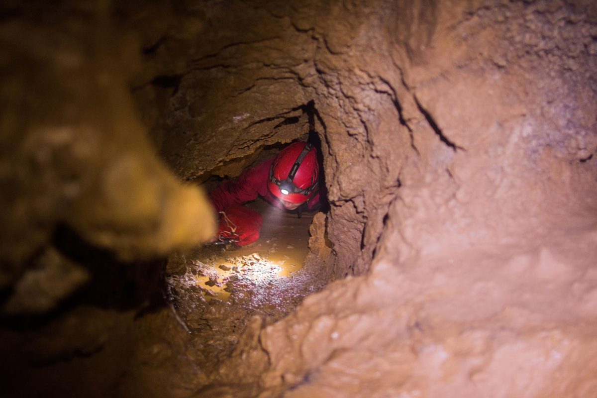 Here, a cave diver explores the depths of Kawachi no Kaza-ana in Japan. This cave is also known as “Kawachi Wind Cave.” (Photo Credit: Kingfiser, CC BY-SA 4.0 , via Wikimedia Commons)